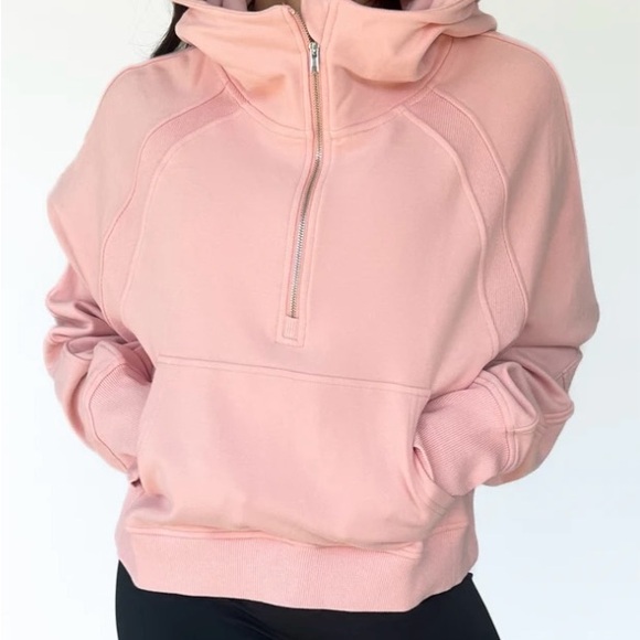 Tops - DYM Women's Hot Pink Half-Zip Sweatshirt